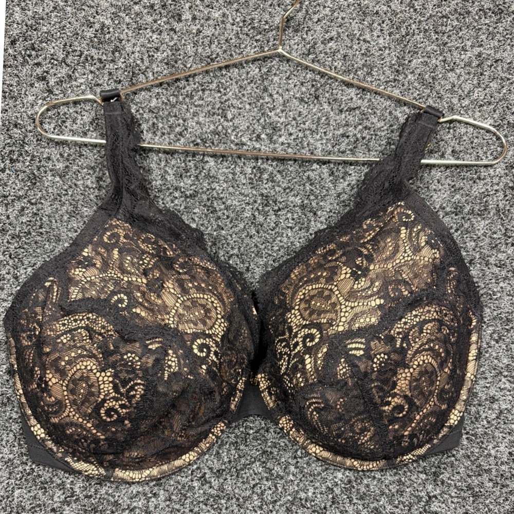 ThirdLove Bra Women 38F Black 24/7 Lace Contour Plunge Underwire Lingerie SEO